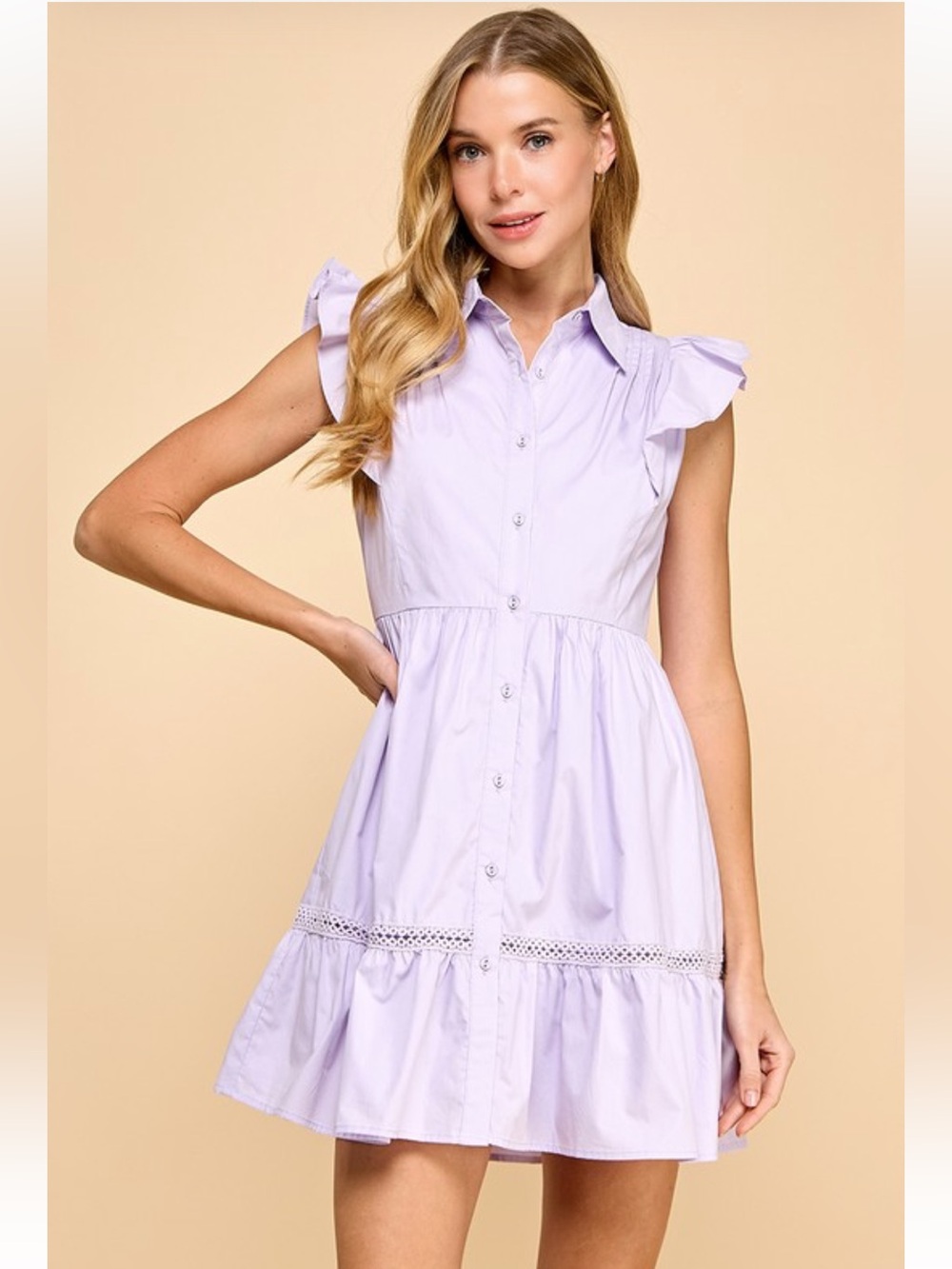 TCEC Fit and Flare Button Up Dress 100% Cotton NEW